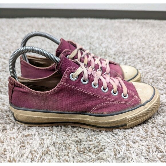 Vintage Converse Chuck Taylor Sneakers Mens 4.5 Maroon 60s 70s Low Top USA Made - Picture 4 of 10